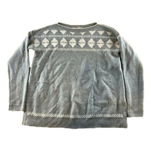 Euc | LOFT Sweater | Size Medium | Gray Texturized Long Sleeve